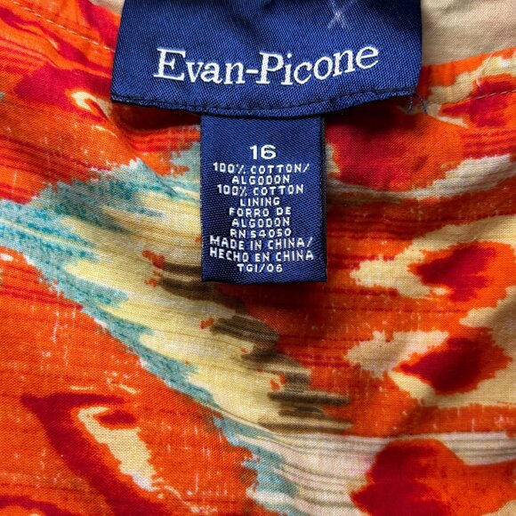 Evan-Picone Womens Skirt Boho Hippie Style A-Line Size 16 100% Cotton Lined Midi - Picture 3 of 9